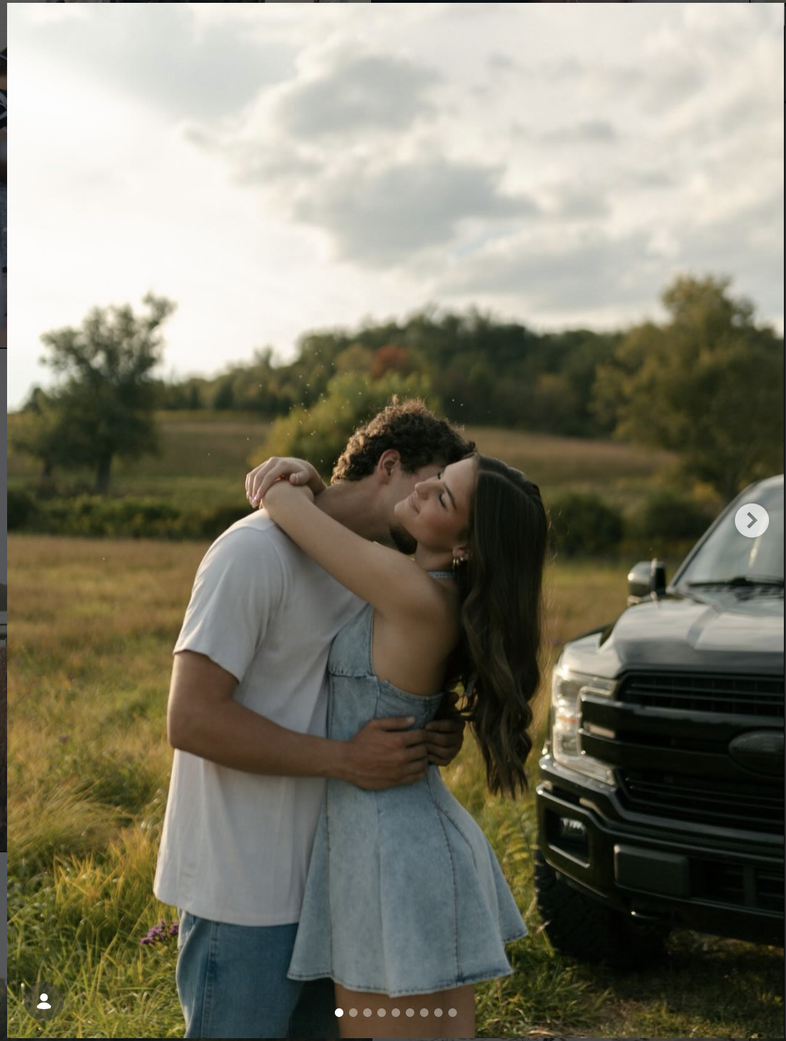 Couple in golden hour field