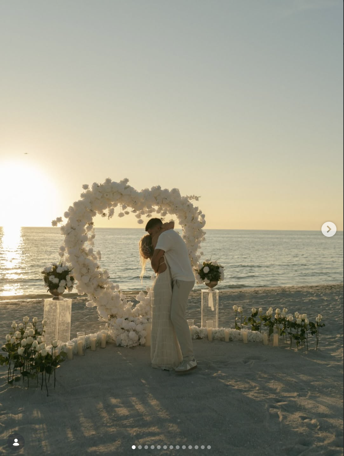 Beach wedding ceremony