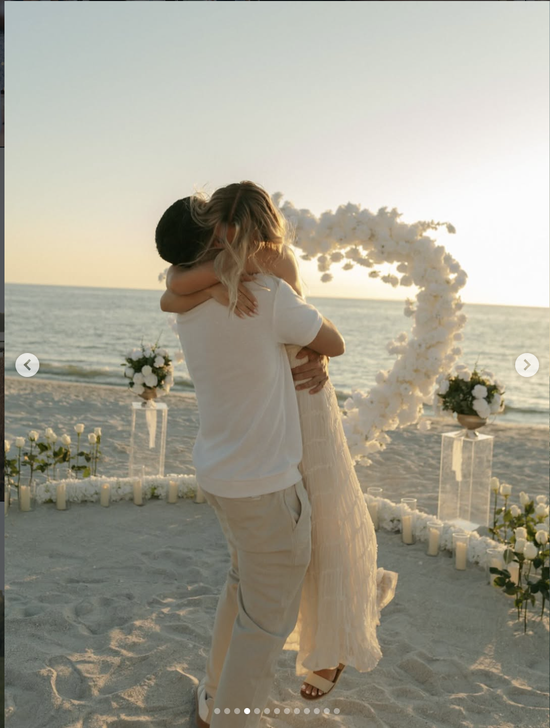 Wedding at beach sunset