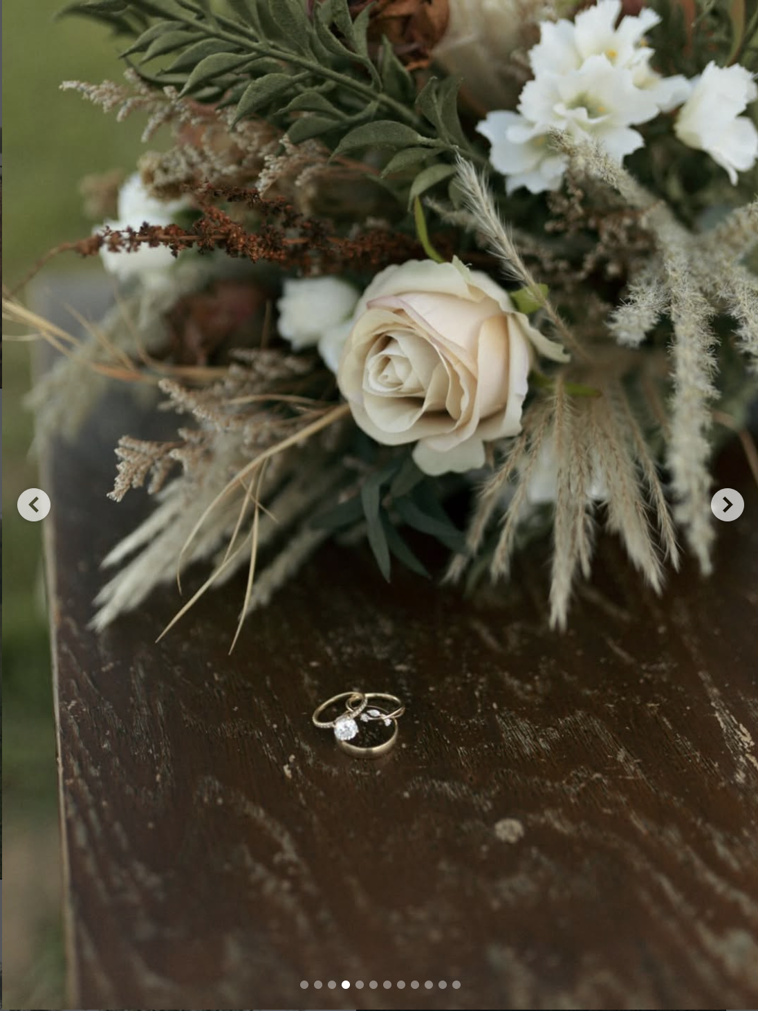 Wedding rings and flowers
